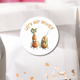 おもしろいゾンビ野菜ハロウィーン ラウンドシール