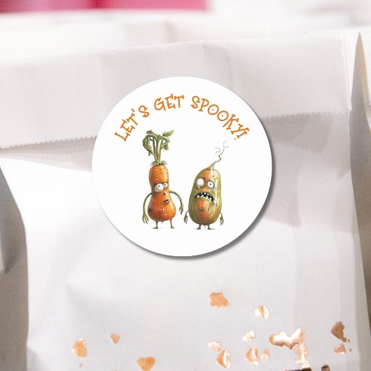おもしろいゾンビ野菜ハロウィーン ラウンドシール