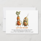 おもしろいゾンビ野菜ハロウィーン 招待状 (正面)