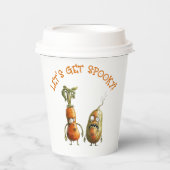 おもしろいゾンビ野菜ハロウィーン 紙コップ (正面)