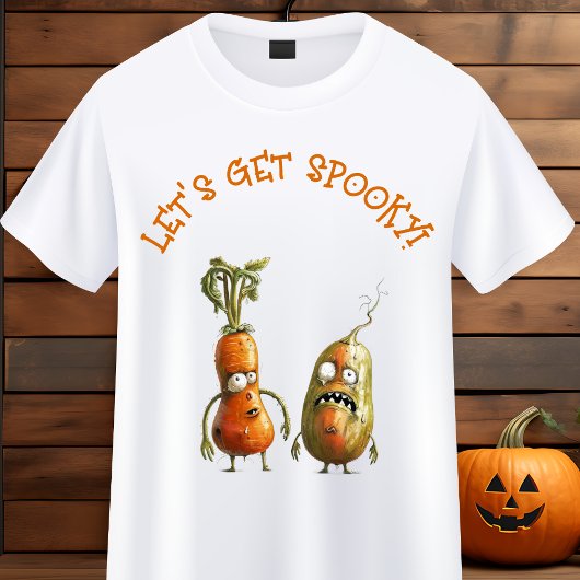 おもしろいゾンビ野菜ハロウィーン Tシャツ