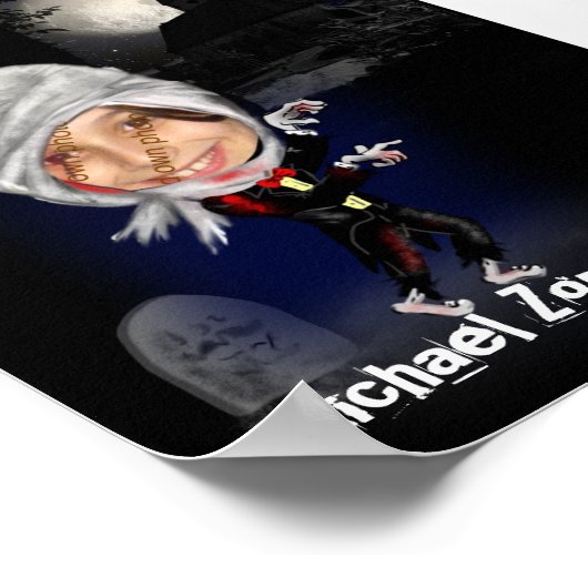 おもしろいゾンビ風刺画写真テンプレート – ポスターギフト ポスター (角)