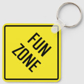 おもしろいゾーンメタルスクエアキーチェーン キーホルダー (裏面)