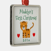おもしろいタイガーベビー第1初めてのクリスマスギフト メタルオーナメント (右)
