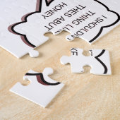 おもしろいタイガー&バニーのジレンマ – かわいい動物の漫画デ ジグソーパズル (側面)