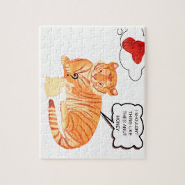おもしろいタイガー&バニーのジレンマ – かわいい動物の漫画デ ジグソーパズル