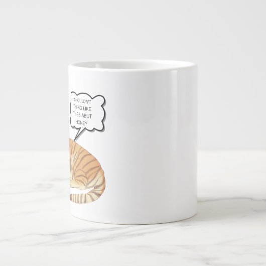 おもしろいタイガー&バニーのジレンマ – かわいい動物の漫画デ ジャンボコーヒーマグカップ (正面)