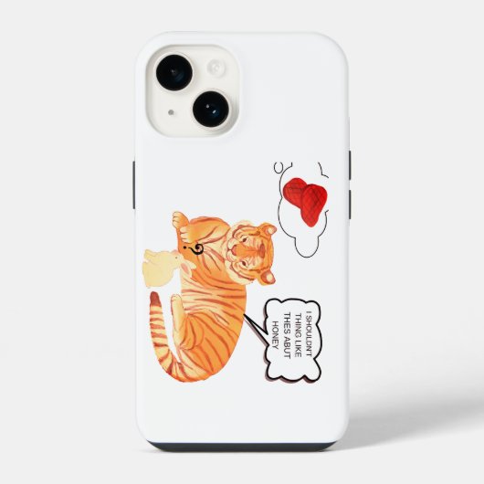 おもしろいタイガー&バニーのジレンマ – かわいい動物の漫画デ iPhoneケース (裏面)