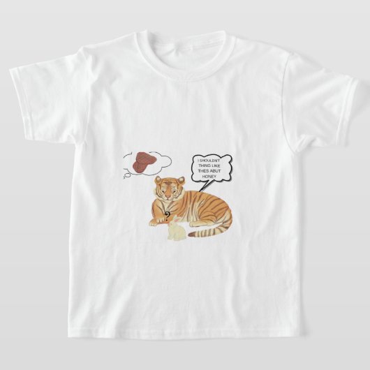 おもしろいタイガー&バニーのジレンマ – かわいい動物の漫画デ Tシャツ (レイダウン)