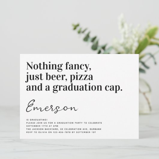 おもしろいタイポグラフィなしファンシーグラードパーティー 招待状 (スタンド正面)