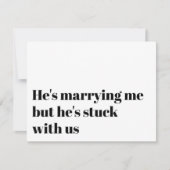 おもしろいタイポグラフィの花嫁の提案 招待状 (正面)