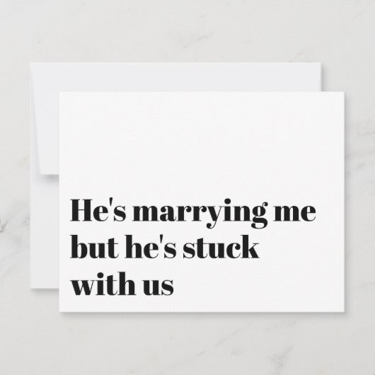 おもしろいタイポグラフィの花嫁の提案 招待状 (正面)