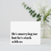 おもしろいタイポグラフィの花嫁の提案 招待状 (スタンド正面)