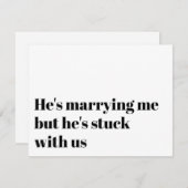 おもしろいタイポグラフィの花嫁の提案 招待状 (正面/裏面)