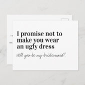 おもしろいタイポグラフィの花嫁の提案 案内ポストカード (正面/裏面)