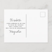 おもしろいタイポグラフィの花嫁の提案 案内ポストカード (裏面)