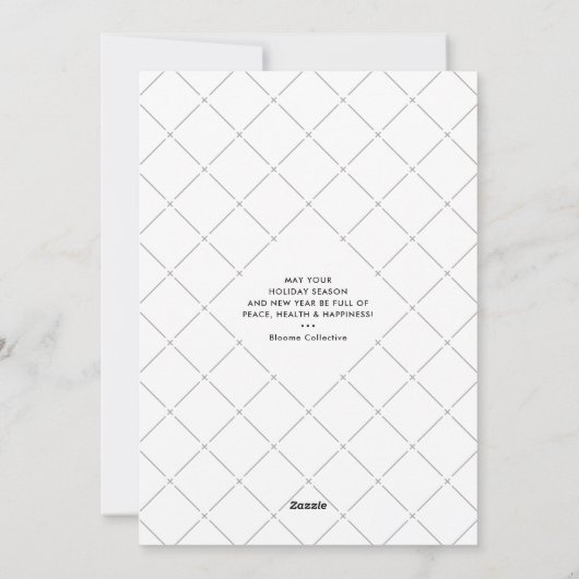 おもしろいタイポグラフィエメラルドグリーンシルバークリスマスツリー シーズンカード (裏面)