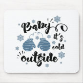 おもしろいタイポグラフィクリスマス マウスパッド (正面)