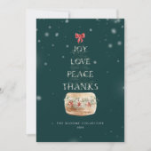 おもしろいタイポグラフィグリーンシルバークリスマスツリー雪 シーズンカード (正面)