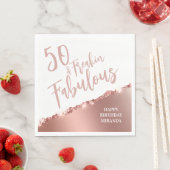 おもしろいタイポグラフィバラ金ゴールドフィフティ&ファブラス誕生日 スタンダードランチョンナプキン (インサイチュ)