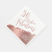 おもしろいタイポグラフィバラ金ゴールドフィフティ&ファブラス誕生日 スタンダードランチョンナプキン (角)