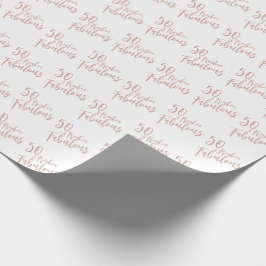 おもしろいタイポグラフィバラ金ゴールド50と素晴らしい誕生日 ラッピングペーパー (角)