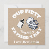 おもしろいタイポグラフィファースト・ファーザー・デイ・フォト・カード ノートカード (正面)