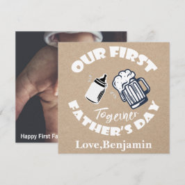おもしろいタイポグラフィファースト・ファーザー・デイ・フォト・カード ノートカード