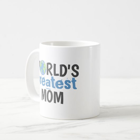 おもしろいタイポグラフィ世界最高の母 コーヒーマグカップ (正面左)