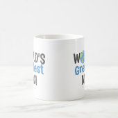 おもしろいタイポグラフィ世界最高の母 コーヒーマグカップ (中央)