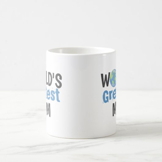 おもしろいタイポグラフィ世界最高の母 コーヒーマグカップ (中央)