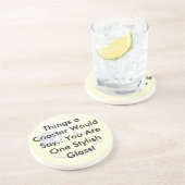 おもしろいタイポグラフィ引用文スマイリーフェイスことわざ コースター (側面)