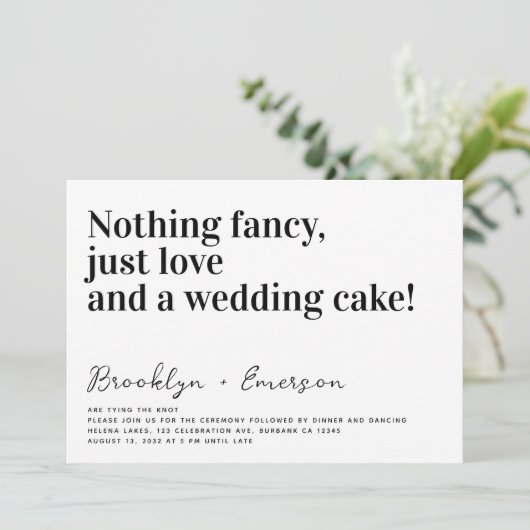 おもしろいタイポグラフィ無ファンシー写真結婚の 招待状 (スタンド正面)