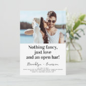 おもしろいタイポグラフィ無ファンシー写真結婚の 招待状 (スタンド正面)