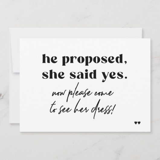 おもしろいタイポグラフィ白黒結婚ズ 招待状 (正面)