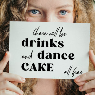 おもしろいタイポグラフィ白黒結婚ズ 招待状