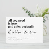 おもしろいタイポグラフィ白黒結婚式招待状 招待状 (スタンド正面)