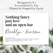 おもしろいタイポグラフィ結婚白黒 招待状