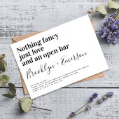 おもしろいタイポグラフィ結婚白黒 招待状