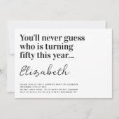 おもしろいタイポグラフィ50th誕生日パーティー 招待状 (正面)