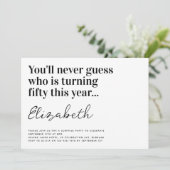 おもしろいタイポグラフィ50th誕生日パーティー 招待状 (スタンド正面)