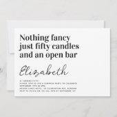 おもしろいタイポグラフィ50th誕生日パーティー 招待状 (正面)