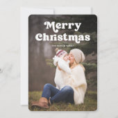 おもしろいタイポグラフィ |ドッ赤と白ト(写真付き) シーズンカード (正面)