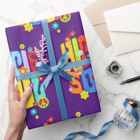 おもしろいタイポグラフィ – ヒッピー・ソウル1 ラッピングペーパー (ギフト)