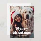 おもしろいタイポグラフィ | 写真と一緒に楽しいクリスマス シーズンポストカード (正面/裏面)