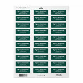 おもしろいタイポグラフィ | Green モダン Merry Christmas ラベル (フルシート)