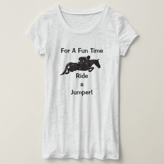 おもしろいタイムはジャンパーに乗れ！ Tシャツ (デザイン正面)