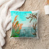 おもしろいタイムコンテンポラリーおばあちゃん屋外表示 クッション (ブランケット)