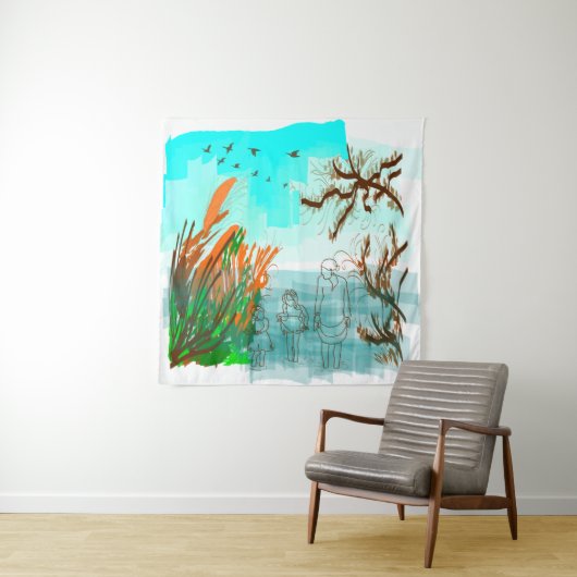 おもしろいタイムコンテンポラリーおばあちゃん屋外表示 タペストリー (インサイチュ)