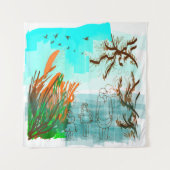 おもしろいタイムコンテンポラリーおばあちゃん屋外表示 タペストリー (正面)